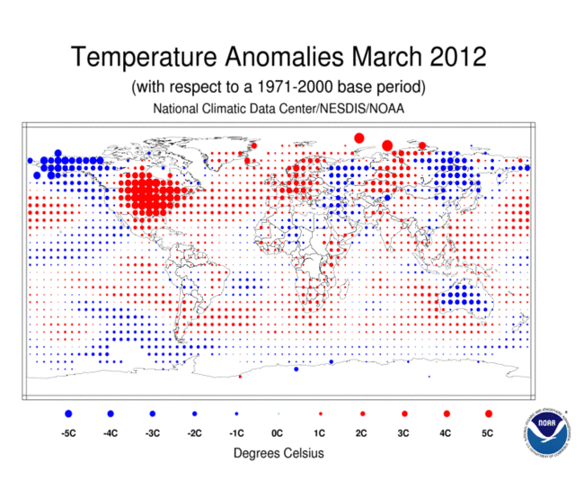 Informe climático de la Tierra. Marzo de 2012